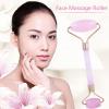 01 02 015 Massage Jade Stone Face Massage Roller, Crystal Roller Versatile Jade Roller Rose Quartz Roller, Rose Quartz Jade for Small Area Massage Slimming Face Beauty(Gold) view 3