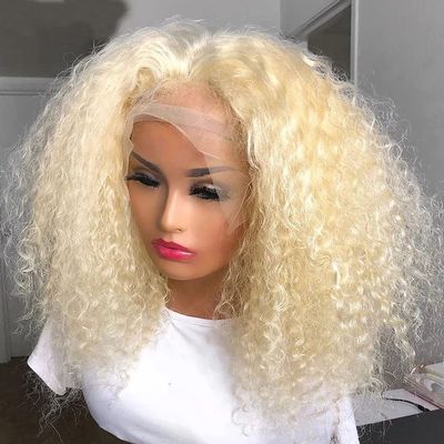 Anlimer 13x4 Blonde Lace Front Wigs Human Hair Kinky Curly 13x6 HD 613 Lace Frontal Wig Pre Plucked with Baby Hair 613 Lace Closure Wig Human Hair for Women (26, 13x6 Lace Front Wig With 150 Density)