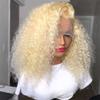 Anlimer 13x4 Blonde Lace Front Wigs Human Hair Kinky Curly 13x6 HD 613 Lace Frontal Wig Pre Plucked with Baby Hair 613 Lace Closure Wig Human Hair for Women (26, 13x6 Lace Front Wig With 150 Density) view 4