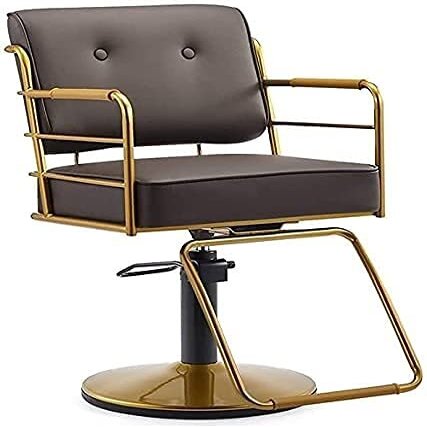 Salon Chair Hydraulic Chair for Business or Home, Hair Salon Chair Styling Hairdressing Chair Barber Lift Chairs Hair Salon Chair Swivel Adjustable Easy to Clean Leather (420 lbs) (Brown ) convenient