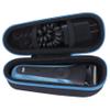 khanka Hard Travel Case Replacement for Braun Series 3/5 5018s 3010 340S-4 3050 390CC-4 380S-4 3040 Electric Foil Shaver Men's Razor, Case Only (Black&Blue) view 2