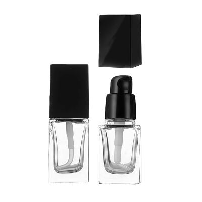 2 Pcs 15ml 0.5oz Empty Glass Pump Bottles Refillable Foundation Containers Travel Size Cream Liquid Dispenser for Cosmetics Storage