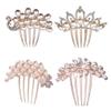 4pcs Crystal Bride Wedding Hair Combs, Flower Bridal Hair Comb Rhinestone Crystal Clip Bridal Hair Accessories for Women Girls Wedding Headpiece, Random Style view 1