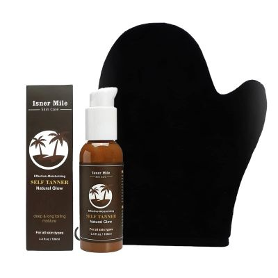 Self Tan Cream And Glove Set Self Tanning Body Tan Tools Tanning Cream Lotion Oil Reusable Home Beauty Salon SPA Use Black Colour Tanning Mitt and Cream Elitzia ETMS019