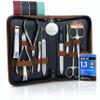Manicure Set Women and Men  12-Piece Professional Grooming Kit with Premium Tools, Genuine Leather Case, and exclusive Glass Nail File for Hand & Foot Care, German Quality view 1