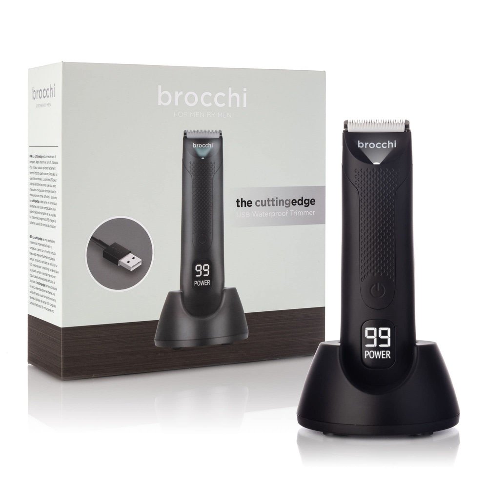 Brocchi Cutting Edge USB Waterproof Face & Body Hair Trimmer - Electric Razor for Men - Beard & Nose Hair Trimmer - Waterproof Hair Clippers - USB Charger