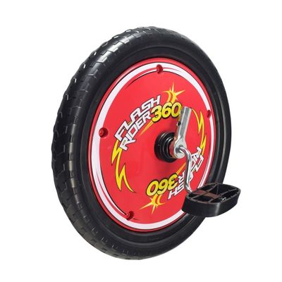 AlveyTech Front Wheel with Pedals for the Razor FlashRider 360 - Replacement Assembly with Cranks for Flash Rider 360 Trike, Red Big Wheel for Kids Toy Pedal Bike, Flat Free Tire, Parts for Boys Toys