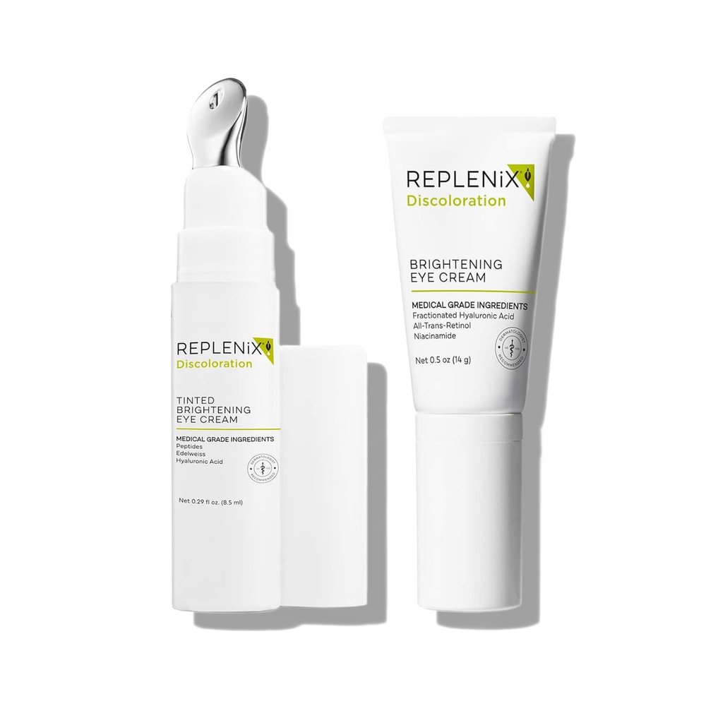 Replenix Eye Brightening Treatment Skin Care Bundle, Medical-Grade Set Includes Tinted Brightening Eye Cream (8.5 ml) & Brightening Eye Cream (0.5 oz)