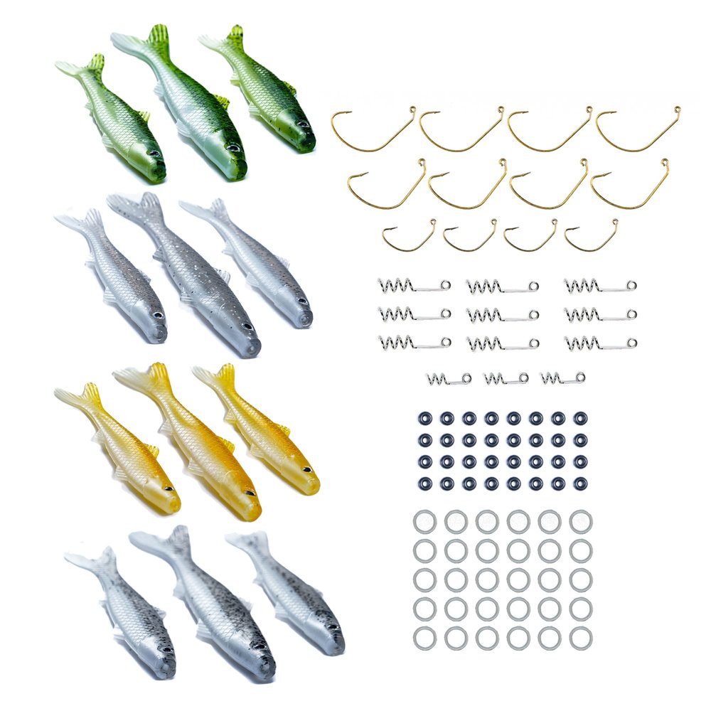 Banjo Minnow Deluxe 102 Piece Soft Fishing Lure Starter Kit
