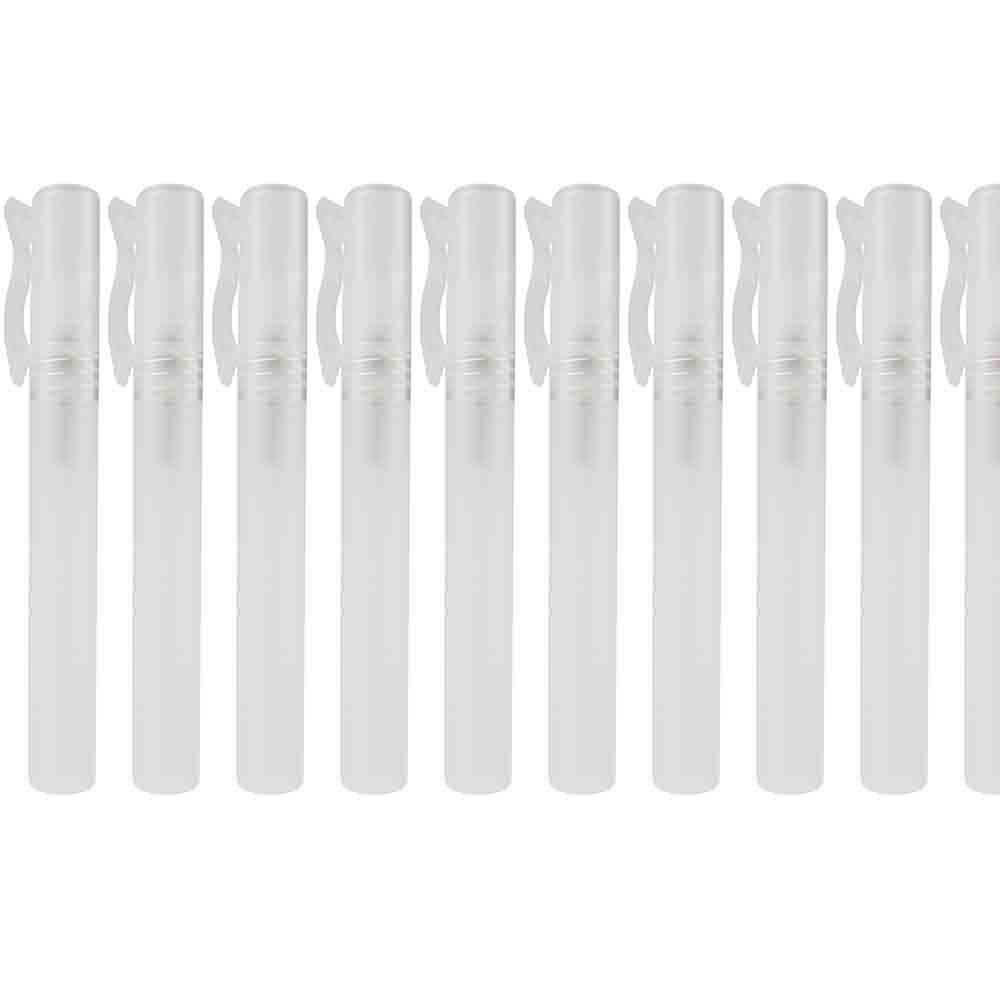 20 Pcs 10ml Transparent Spray Pen Mini Travel Size Portable Spray Fine Mist Pen Empty Refillable Plastic Spray Tubes Container