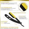 Lodhry Professional Straight Edge Shaving Razor Barber Razors For Men + Single Blades, Men's Manual Shaver Salon Quality Cut Throat Shavette Navajas Para Barbero Matte Black, 11Pcs (Gold Plated Clip) view 3
