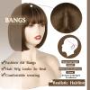 WERD Short Brown Bob Wig with Bangs,10 inch Brown Straight Bob Wig for Women Heat Resistant Fiber for Cospaly Velma view 3
