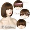 WERD Short Brown Bob Wig with Bangs,10 inch Brown Straight Bob Wig for Women Heat Resistant Fiber for Cospaly Velma view 4