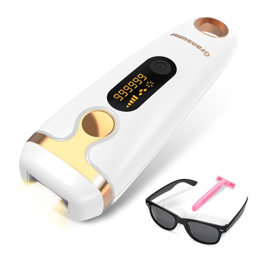 IPL Laser Hair Removal Device for Women and Men - Permanent Painless 90% Hair Reduction in 4 Weeks, Whole Body Use (Armpits, Bikini Line, Face, Legs, Arms, Back) - Corded at-Home