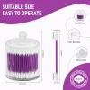 760pcs CGR Precision Cotton Swabs packed in Acrylic swab canister with Pointed and Flattened Tip, Cosmetic Makeup Applicator(160pcs in canister, 2x300pcs in bags) (760) view 3