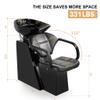 Artist hand Shampoo Bowl Backwash Barber Chair Adjustable Ceramic Bowl Sink W/Rubber Headrest for Salon Beauty Spa Equipment (Black) view 2