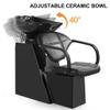 Artist hand Shampoo Bowl Backwash Barber Chair Adjustable Ceramic Bowl Sink W/Rubber Headrest for Salon Beauty Spa Equipment (Black) view 3