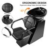 Artist hand Shampoo Bowl Backwash Barber Chair Adjustable Ceramic Bowl Sink W/Rubber Headrest for Salon Beauty Spa Equipment (Black) view 4