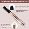 2 in 1 eyeshadow stick and Sponge Makeup Brush, Smooth Cream Shimmer Shadow Pencil Long Lasting Waterproof Eye Shadow Highlighter Stick Makeup , Hypoallergenic Highlighter Multi-Dimensional eyes Look view 2