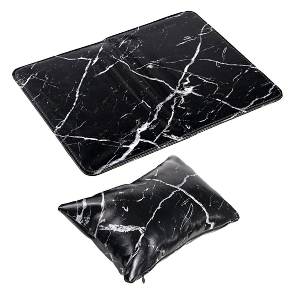 Beaupretty 1set Nail Art Hand Pillow Mat Ergonomic Support Cushion for Manicure Stylish Marble Design Essential Accessory for Nail Salons and Home Use Comfortable Arm Rest for Steady Hands
