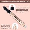 2 in 1 Eyeshadow stick and Sponge Makeup Brush, Brown Smooth Cream Shimmer Shadow Pencil Long Lasting Waterproof Eye Shadow Highlighter Stick Makeup , Hypoallergenic Eyeshadow, Highlighter Eye Liner view 2