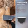 MANSPOT Electric Groin Hair Trimmer Hair Finishing Trimmers, Men's Shaving & Grooming Sets Kit with 4 Guards and Replaceable Ceramic Blade Heads,Waterproof Wet/Dry Trimmer,90 Minutes Shaving Tools view 4