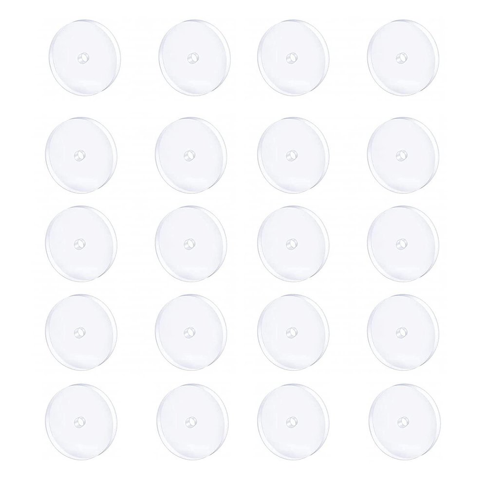 Clear Piercing Disc Nose Bump Treatment Pressure Silicone Earrings for Keloids Healing Pads - Belly Button Piercing Kit (7MM 20PCS)