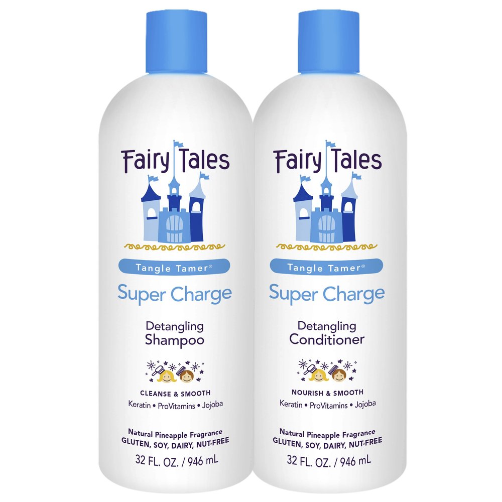 Fairy Tales Tangle Tamer Detangling Shampoo and Conditioner for Kids - Ultra Moisturizing and Anti Frizz Protection - Paraben Free, Sulfate Free - 32 Oz (2 pack)