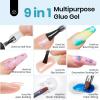 Beetles Gel Polish Nail Extension Kit,240 Pcs Pre Shaped Short Coffin Nail Tips Full Matte Gelly Tips&5 in 1 Nail Glue Base Coat Innovative Uv Led Lamp for DIY Easy Home Manicure Gift view 2