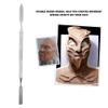 Stainless Steel Cosmetic Makeup Spatula, Double Head Non Slip Handle Beauty Spatula for Special Effects Makeup(Large) view 2