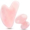 2 Pcs Gua Sha Scraping Massage Tool Gua Sha Facial Tool Massage Stone Gua Sha Tool for Body Spa Skincare Eye Face Neck Beauty Relaxing (Rose Quartz) view 1