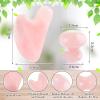 2 Pcs Gua Sha Scraping Massage Tool Gua Sha Facial Tool Massage Stone Gua Sha Tool for Body Spa Skincare Eye Face Neck Beauty Relaxing (Rose Quartz) view 2