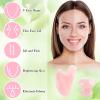 2 Pcs Gua Sha Scraping Massage Tool Gua Sha Facial Tool Massage Stone Gua Sha Tool for Body Spa Skincare Eye Face Neck Beauty Relaxing (Rose Quartz) view 4