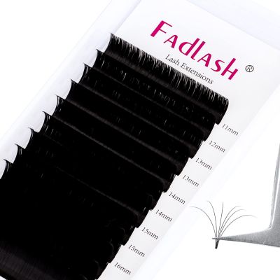 Mega Volume Lash Extensions 0.03-0.10mm C D DD L Curl 8-30mm Length Easy Fan Volume Lashes Self Fanning Eyelash Extensions 2D-20D (0.03-DD, 11-19mm Mix)