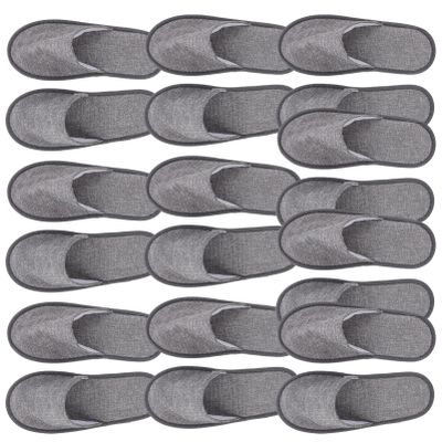 Milisten Salon Slippers 20Pcs Disposable Slippers Travel Cotton Closed Toe Washable Folding Spa For Guests Hotels Office (Grey) Spa