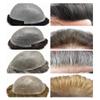 Ultra Thin Skin Hair Toupee For Men Invisible Thin Skin Base Mens Hair Unit V-looped Natural Hairline Realistic Transparent Skin Men Hair Replacement System All Poly Wig Unit Non Surgical Hair Replacement Weave For Men 0.04 (8x10, #1B50- #1b off blac view 3