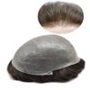 Ultra Thin Skin Hair Toupee For Men Invisible Thin Skin Base Mens Hair Unit V-looped Natural Hairline Realistic Transparent Skin Men Hair Replacement System All Poly Wig Unit Non Surgical Hair Replacement Weave For Men 0.04 (8x10, #1B50- #1b off blac view 4