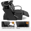 Artist hand Shampoo Bowl, 47" Ceramic Bowl Chair Adjustable Backwash Shampoo Station Footrest Salon Equipment view 4