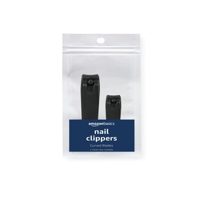 Amazon Basics Toenail Clipper and Fingernail Clipper Set, Black