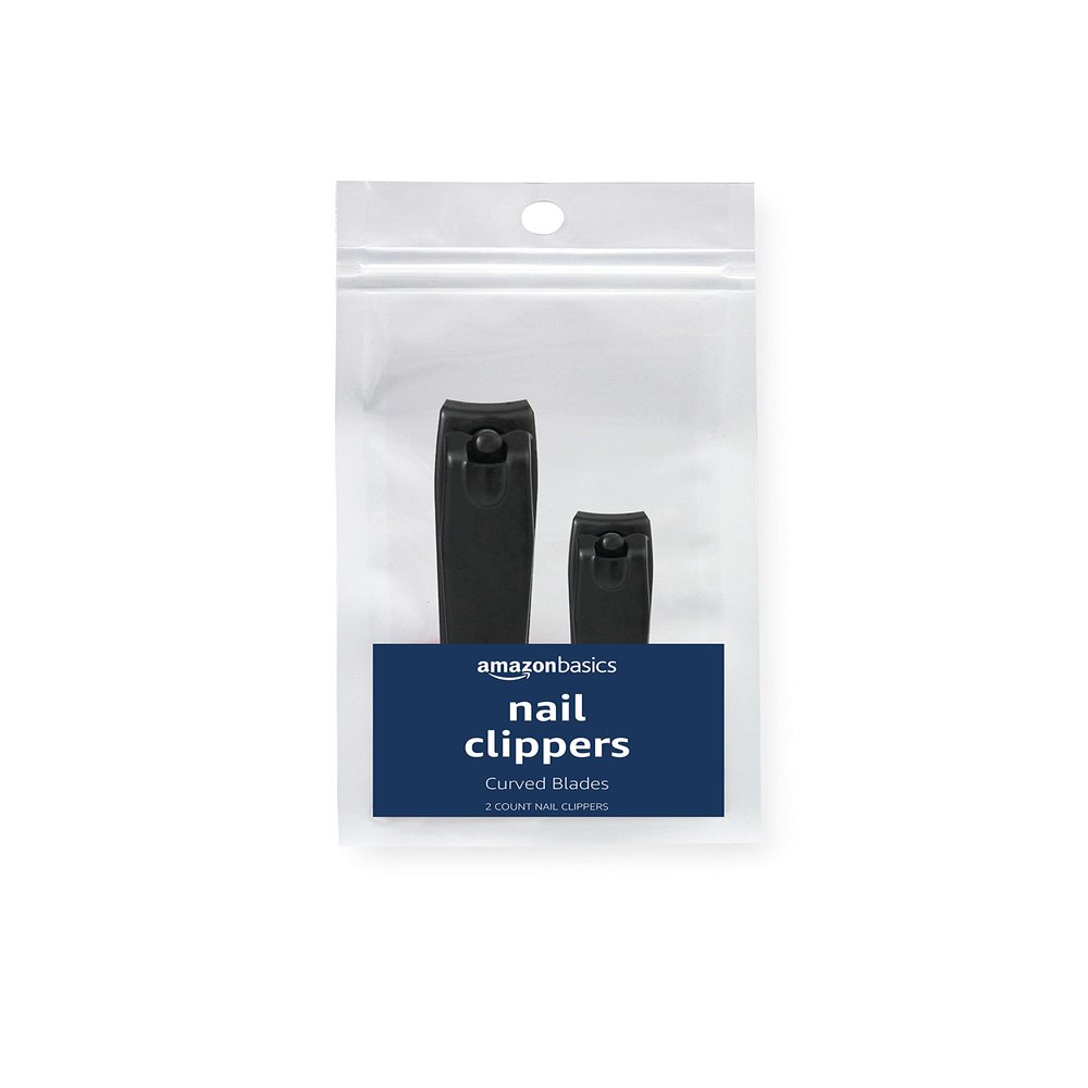 Amazon Basics Toenail Clipper and Fingernail Clipper Set, Black