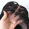 13" x6 1/2" Swiss Lace Front Twist Braids Cornrow Double Dutch Wigs with Baby Hair Natural Looking Premium Quality Synthetic Lightweight Box Braided Wig for Black Women LL603836C-34inch, #1B Black view 4