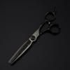 Hair Cutting Scissors, 6 inch Upscale Black Damascus hair scissors haircut thinning barber tools cutting shears Hairdressing scissors (Color : Set with bag) view 3