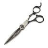 Hair Cutting Scissors, 6 inch Upscale Black Damascus hair scissors haircut thinning barber tools cutting shears Hairdressing scissors (Color : Set with bag) view 4