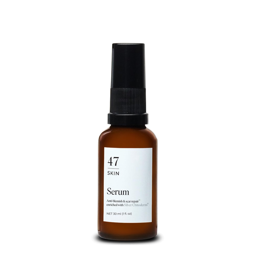 47 Skin Hydrating Face Serum for Clearing Acne & Scars, Anti-Blemish & Scar Repair Serum Skincare Treatment with Silver Chitoderm - Smooth Skin Moisturiser (1.01 oz)