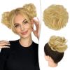 RUWISS Messy Bun Hair Piece Human Hair Messy Rose Bun Hair Buns Hair Piece for Women Real Hair Scrunchies Updo Hair Pieces Bun Extension Ponytail Messy Hair Bun (Golden Blonde) view 1