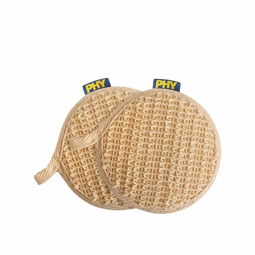 BBRATS Set of 2 Scrub On Loofahs | Made with Vegetable-Fibre | Gentle on The Skin | Exfoliates Gently While Showering | Made in India