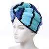 Anller 2 Pack 100% Cotton Hair Towel Wrap, Hair Drying Towel with Button for Women, Dry Hair Hat, Shower Head Towel (Orange & Blue) view 3