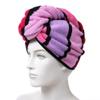 Anller 2 Pack 100% Cotton Hair Towel Wrap, Hair Drying Towel with Button for Women, Dry Hair Hat, Shower Head Towel (red & Blue) view 2