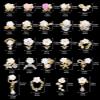 3D Flower Nail Charms Rhinestone, Kalolary White Flower Acrylic Nail Pendant Camellia Cherry Blossoms Nail Art Decorations for Spring Summer Nail Art Designs view 2