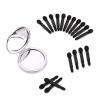 Deksias 2X Times Mirror in Pocket Magnify Round 2 Side Make up Compact Pu Folding Collapsible Mirrors with Extra 20PCS Eyeshadow Sponge Brush view 1